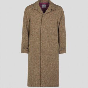 Like New Corrib Donegal Tweed Overcoat in Brown Herringbone size 40